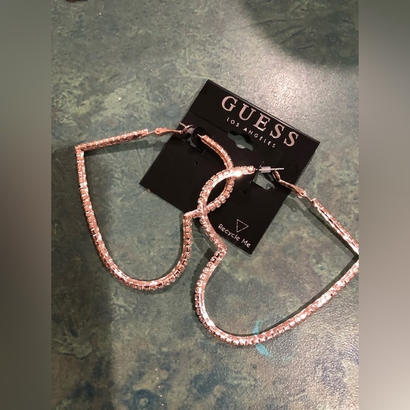 Guess heart shaped crystal rhinestone bling cubic zirconia earrings new - Picture 13 of 13